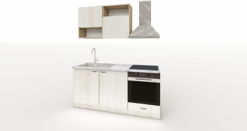 Bucatarie Light white loft pine L 180 X A 60 X H 200 cm 
