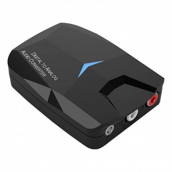 Convertor Audio Digital la Analog Techstar® M24 Compatibil Bluetooth 5.0 Cablu audio optic la RCA Negru 