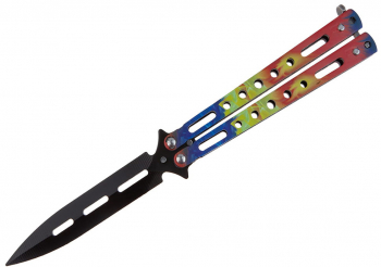 Briceag fluture de antrenament IdeallStore® Romanian Spirit otel inoxidabil 22.5 cm multicolor 