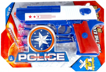 Pistol Power Set police New Era of Shoting albastru cu tinte 
