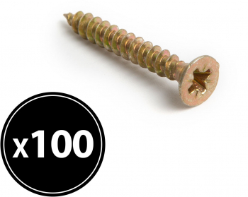 Suruburi pentru placi aglomerate - galben - 3 x 25 mm - 100 buc / pachet 