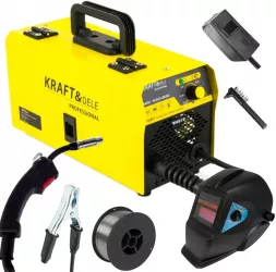 Aparat invertor de sudura MIG 200A sarma fara gaz + masca automat + fir sudura KD810+M+F 
