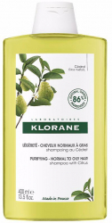 Sampon purificator cu citrice pentru parul cu tendinta de ingasare Klorane A La Cidra 400 ml 