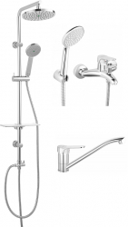 SET 3in1 Set de dus dual Amiga VerdeLine si Baterie perete cada-dus ISSO Baterie stativa bucatarie ISSO 