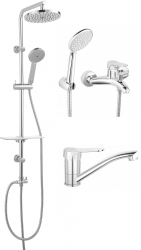 SET 3in1 Set de dus dual Amiga VerdeLine si Baterie perete cada-dus ISSO Baterie stativa lavoar 