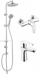 SET 3in1 Set de dus dual Amiga VerdeLine si Baterie perete dus Algeo crom si baterie stativa lavoar 