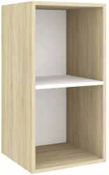 vidaXL Dulap TV montat pe perete stejar Sonoma si alb 37x37x72 cm PAL 