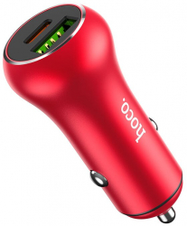 Incarcator auto Hoco Z38 Dual USB 18W+ USB-C 20W Quick Charge 3.0 Rosu Blister 