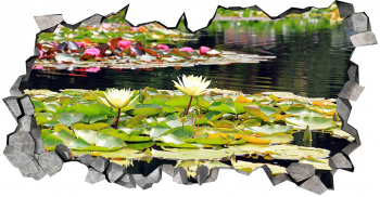 Autocolant decorativ Gaura in perete Arbori si flori Multicolor 83 cm 406ST-3 
