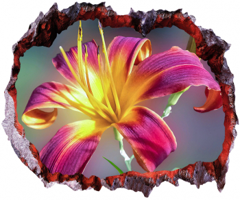 Autocolant decorativ Gaura in perete Arbori si flori Multicolor 83 cm 425ST-1 