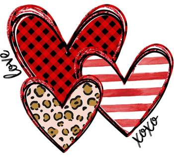 Sticker decorativ 3 Inimi Multicolor 47 cm 3192ST 