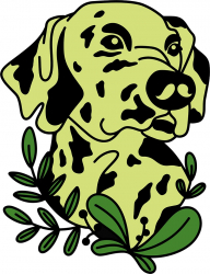 Sticker decorativ Dalmatian Dog Galben 78 cm 7039ST-1 