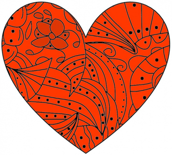 Sticker decorativ Inima Rosu 85 cm 7051ST-1 