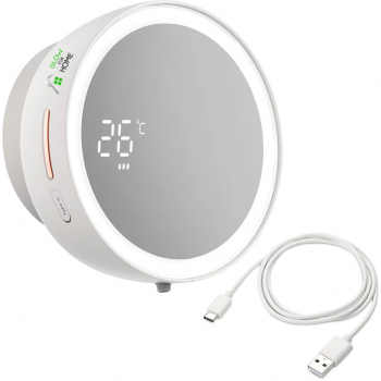 Dispenser automat pentru sapun lichid cu spuma cu oglinda iluminata LED pentru machiaj GlowforHome Montare pe perete Senzor de miscare F 