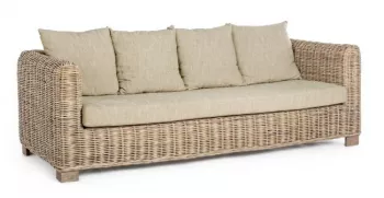 Canapea rattan maro Fortaleza 210x90x83 cm 