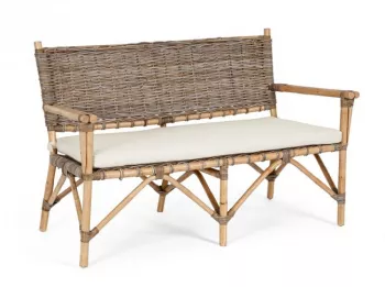 Canapea rattan textil Tarifa 122.5x70x80 cm 