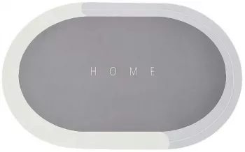 Covor de Baie Antiderapant SIKS Model &bdquo Home&rdquo Oval 57 x 38 cm Gri Deschis 
