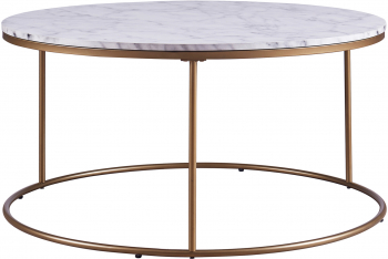 Masuta de cafea rotunda Marmo Teamson Home 91.4x45.7cm MDF Marmura/Auriu 