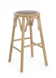 Scaun bar lemn rattan maro Circle 40x73 cm 