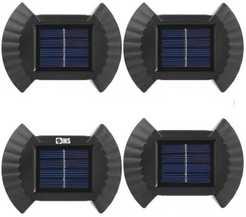 Set 4 Lampi Solare SIKS Cu Lumina Bidirectionala Rezistente La Apa 2 LED SMD IP65 200mah Negru 