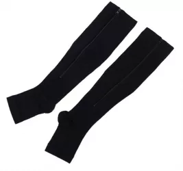 Sosete SIKS® cu fermoar pentru stimularea circulatiei culoarea negru S/M