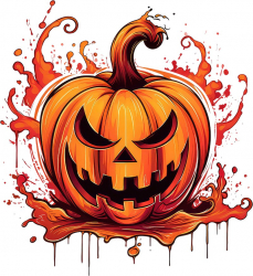 Sticker decorativ Halloween Dovleac Portocaliu 65 cm 8588ST-1 