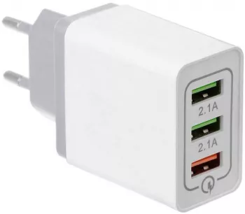 Conector SIKS 3 port-uri USB micro Pentru Telefon Adaptor retea Alb 