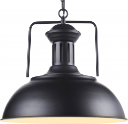 Pendul industrial Teamson Home Piastra Metal/Plastic E27 122 cm Negru 