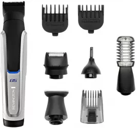 Set aparat de tuns si ras Remington G5 Graphite 9 accesorii alb-negru 