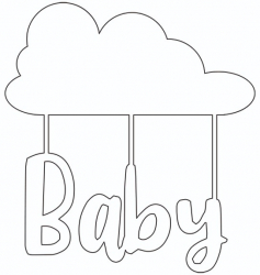 Sticker decorativ Baby Negru 65 cm 8537ST-1 