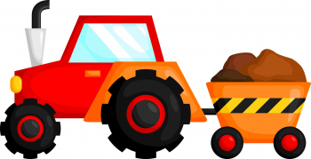Sticker decorativ Tractor Rosu 90 cm 7818ST-3 