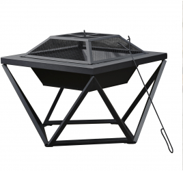 Vatra de foc pe lemne Teamson Home 52 x 60 x 60 cm/negru 