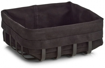Cos servire produse panificatie/fructe Zeller metal/textil 22x22x9 cm negru 