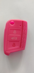 Husa cheie auto din silicon VW Golf 7/ Jetta Skoda Octavia 2013- Seat 2013- fara logo -Roz 