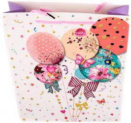 Punga pentru cadouri din hartie groasa cu manere din snur 32 x 26 x 10 cm Midex 637007-10 Multicolor 