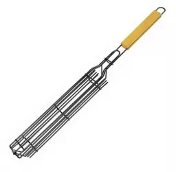 Grill Pentru Frigarui SIKS Legume Gratar Mobil Maner Lemn Negru
