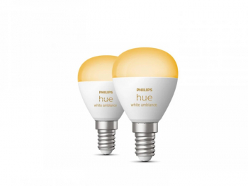 2 Becuri LED inteligente Philips Hue P45 Bluetooth E14 5.1W 470 lm lumina alba 2000-6500K 