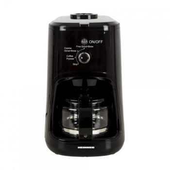 Cafetiera cu rasnita Heinner HCM-900RBK putere 900W capacitate 0.6L capacitate rasnita 36g filtru lavabil si detasabil suport filtru 
