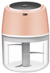 Mini Blender Electric SIKS® 3 Cutite Incarcare USB Tocator pentru Legume Usturoi 250ml Roz