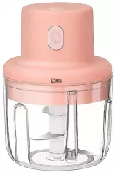 Mini Tocator Electric Portabil SIKS Pentru Alimente 250ml Rezistent la Apa 3 Lame Incarcare USB Mini Blender Maruntitor Usturoi Roz