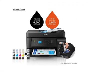 Multifunctional inkjet color CISS Epson L5590 Print Copy Scan Fax dimensiune A4 4 culori viteza max 15ppm alb-negru 8ppm color rezolutie 