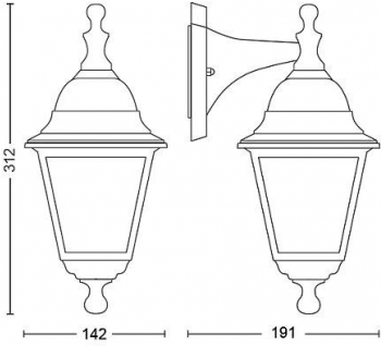 Aplica tip felinar pentru exterior Philips Lima 1xE27 max 60W IP44 205x150x355mm Negru 