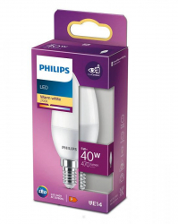 Bec LED Philips B35 EyeComfort E14 5W 40W 470 lm lumina calda 2700K mat 