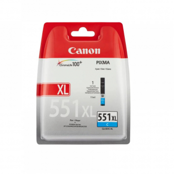 Cartus cerneala Canon CLI-551XL cyan capacitate 11ml pentru Canon Pixma IP7250 Pixma IP8750 Pixma IX6850 Pixma MG5450 Pixma MG5550 Pixma 