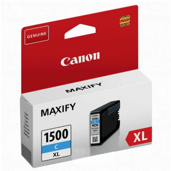 Cartus cerneala Canon PGI1500XLC cyan Dual Resistant High Density capacitate 12ml / 1020 pagini pentru Canon Maxify MB2350 MB2050. 