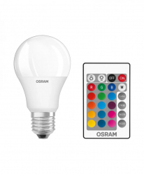 Pachet 2 Becuri LED RGB Osram Star Classic A E27 9.7W 60W 806 lm lumina alba si color 2700K-6500K + Telecomanda 