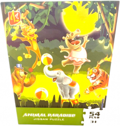 Puzzle carton pentru copii 3 ani+ din 54 piese desen ANIMAL PARADISE dimensiune 200x280 mm amestec culori