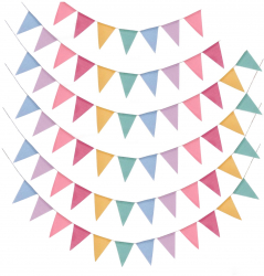 Set 6 banner stegulete multicolor din in pentru nunta petreceri 420 cm 