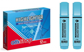 Text marker Fluorescent Albastru OFFISHOP 