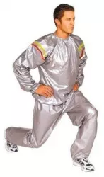 Costum sauna SIKS® unisex premium pentru slabit masura XXL culoare gri format din 2 parti 